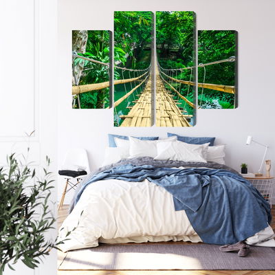 Ljuddämpande tavla - Bamboo bridge in the rain