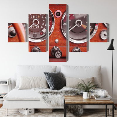 Ljuddämpande tavla - Counters in a retro car