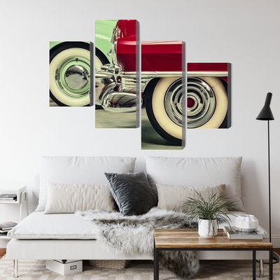 Ljuddämpande tavla - Stylish vintage car wheels