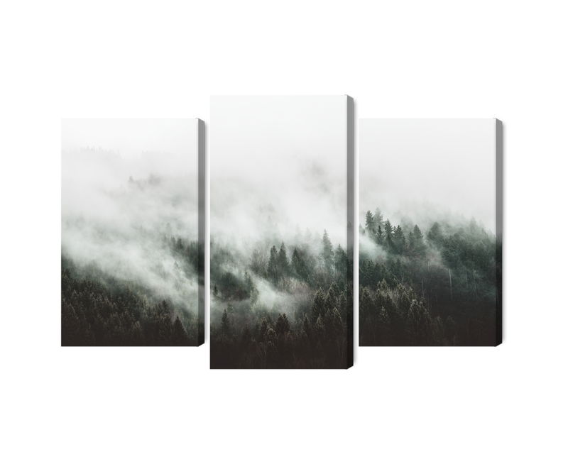 Ljuddämpande tavla - Misty 3d forest landscape