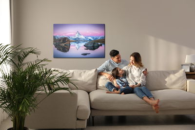 Ljuddämpande tavla - Lake in the mountains