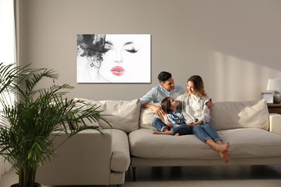 Ljuddämpande tavla - Female abstract face