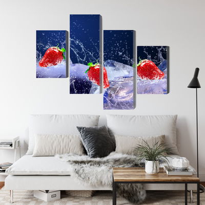 Ljuddämpande tavla - Strawberries on ice