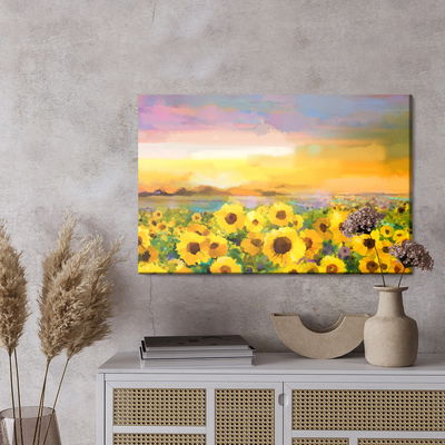 Ljuddämpande tavla - A field of sunflowers as