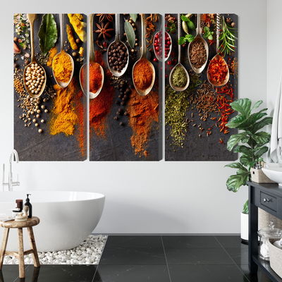 Ljuddämpande tavla - Spices on a black background