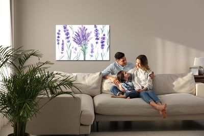 Ljuddämpande tavla - Blooming lavender painted