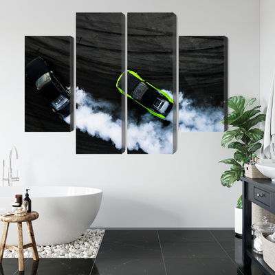 Ljuddämpande tavla - Drifting 3d cars