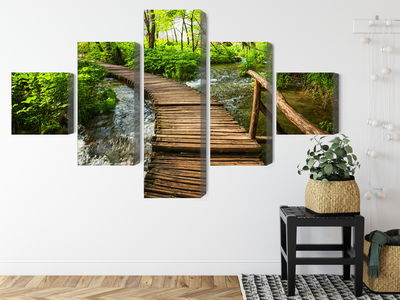 Ljuddämpande tavla - Wooden pier in the forest