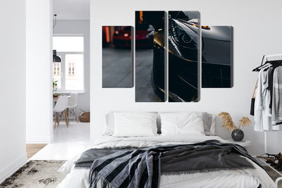 Ljuddämpande tavla - Front of a black sports car