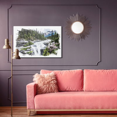 Ljuddämpande tavla - Waterfall in the moutains
