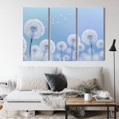 Ljuddämpande tavla - Dandelions on a blue