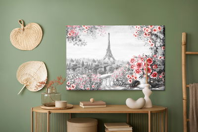 Ljuddämpande tavla - Flower balcony with view