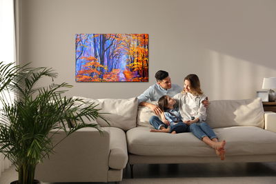 Ljuddämpande tavla - Blue-orange forest