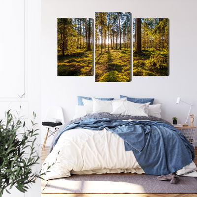 Ljuddämpande tavla - 3d sunny forest landscape