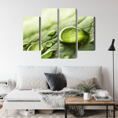 Ljuddämpande tavla - Water drops on a leaf