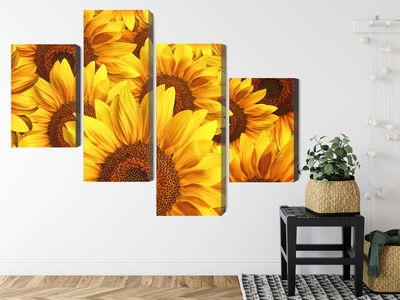 Ljuddämpande tavla - 3d sunflower flowers