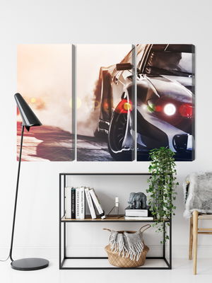 Ljuddämpande tavla - Black drifting 3d car