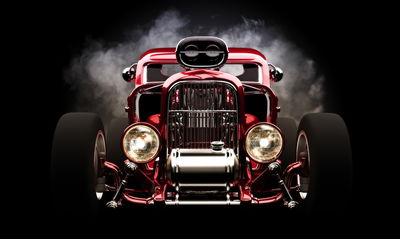 Ljuddämpande tavla - Hot rod car on a smoke