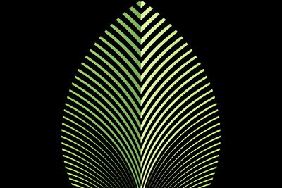 Ljuddämpande tavla - Abstract leaves pattern