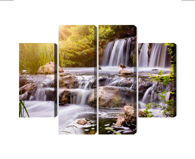 Ljuddämpande tavla - Waterfall at sunset