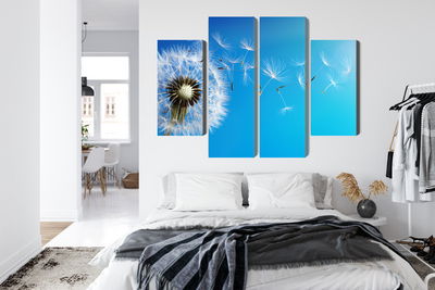 Ljuddämpande tavla - Dandelion with flying seeds