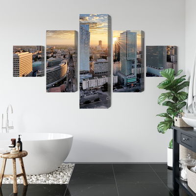 Ljuddämpande tavla - Warsaw skyscrapers at sunset