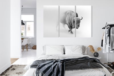 Ljuddämpande tavla - Bison in the fog 3d