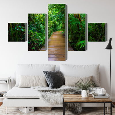 Ljuddämpande tavla - Wooden bridge in a tropical