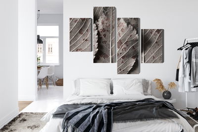 Ljuddämpande tavla - Gray leaves on a macro scale