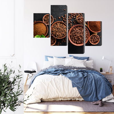 Ljuddämpande tavla - Ground coffee and beans