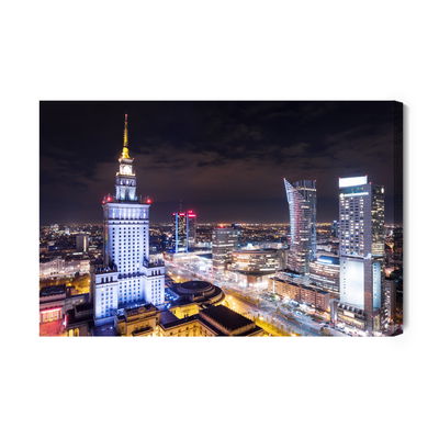 Ljuddämpande tavla - Warsaw at night