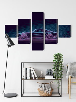 Ljuddämpande tavla - Neon muscle car