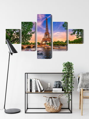 Ljuddämpande tavla - Eiffel tower and seine river