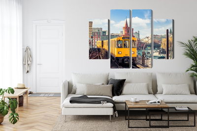 Ljuddämpande tavla - Yellow train in berlin