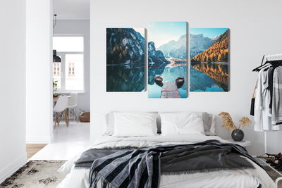 Ljuddämpande tavla - Lake braies in the italian