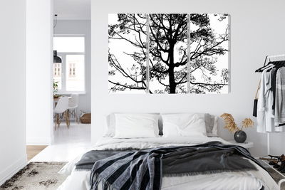 Ljuddämpande tavla - Black tree on a white