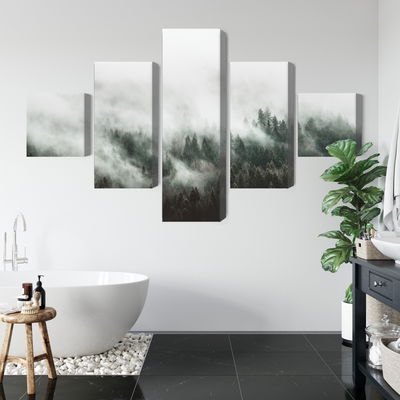 Ljuddämpande tavla - 3d misty forest landscape