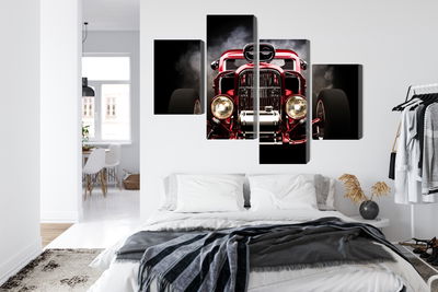 Ljuddämpande tavla - Hot rod car on a smoke
