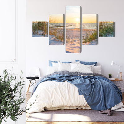 Ljuddämpande tavla - Sunset on the baltic sea 3d