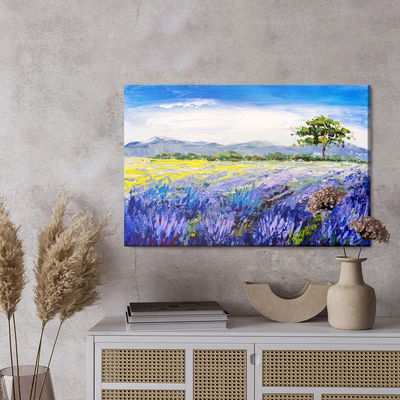 Ljuddämpande tavla - Lavender field painting