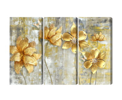 Ljuddämpande tavla - Decorative flowers in shades