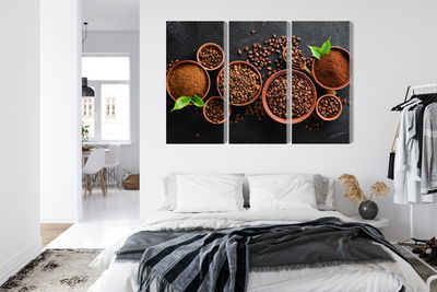 Ljuddämpande tavla - Ground coffee and beans