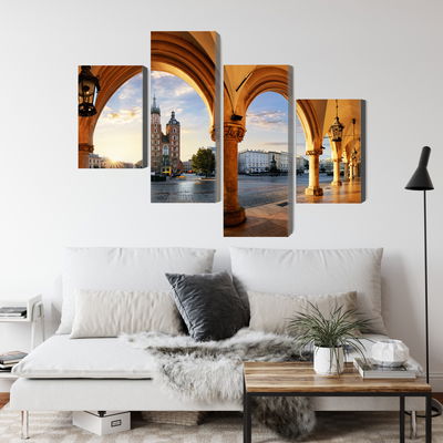 Ljuddämpande tavla - View of Kraków at sunset