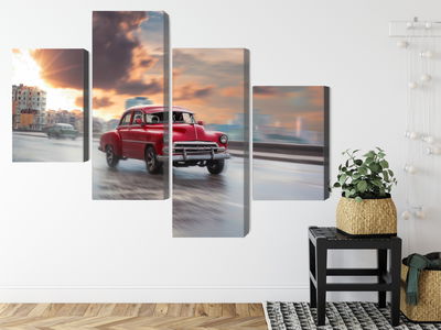 Ljuddämpande tavla - Historic car on the road