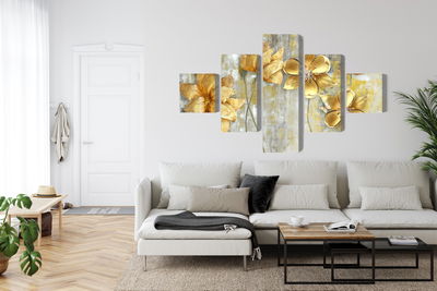 Ljuddämpande tavla - Decorative flowers in shades