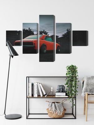 Ljuddämpande tavla - Orange retro car