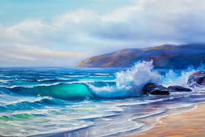 Ljuddämpande tavla - Tropical sea and beach