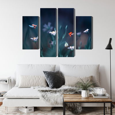 Ljuddämpande tavla - Ladybugs and wildflowers