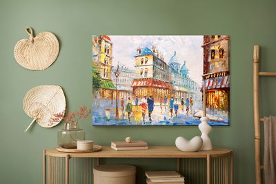 Ljuddämpande tavla - Parisian street as if painted