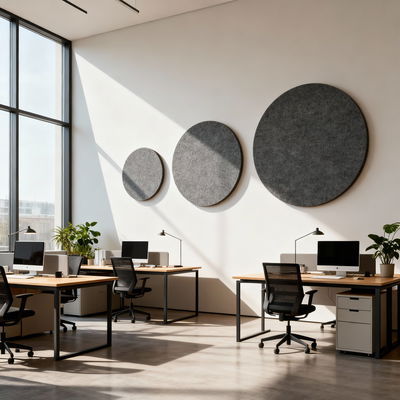 Ljudabsorbering till vägg - PES circle wall